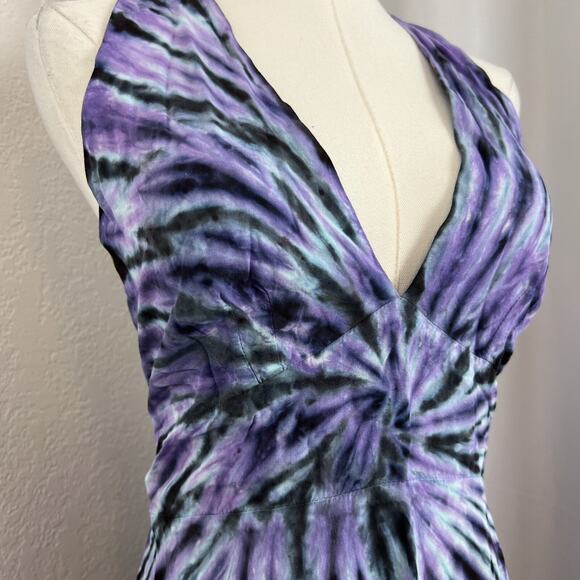 Dharma Top Womens Medium Tie Dye Halter Boho Hippie Festival Y2K Psychedelic - Picture 2 of 10